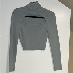Turtleneck Cutout Top
